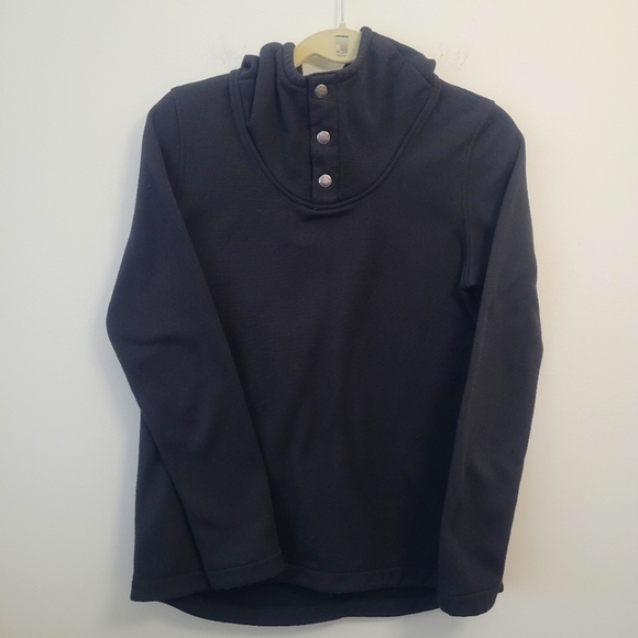 The‎ North Face Pullover 1/4 Snap Fleece Hoodie Sweatshirt Women's Small Black - Picture 1 of 7
